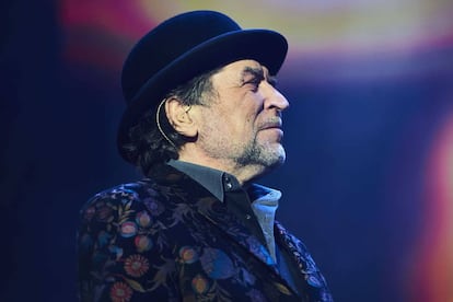 Joaquín Sabina, durante el concierto celebrado en Madrid el 12 de febrero.