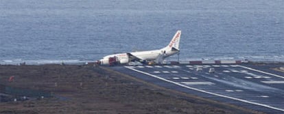 El avión de Air Europa ha agotado la pista al aterrizar procedente de Glasgow