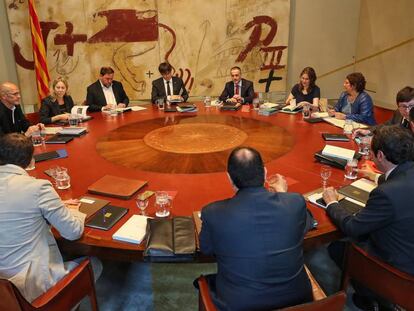 Reunión semanal del Gobierno catalán, este martes.