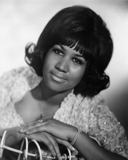 Retrato de Aretha Franklin. 