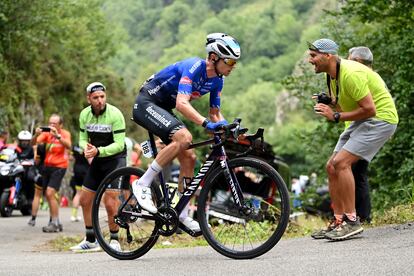 El australiano Jay Vine, durante la octava etapa de la Vuelta, este sábado.