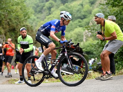 El australiano Jay Vine, durante la octava etapa de la Vuelta, este sábado.