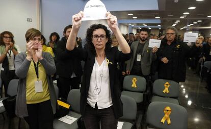 Marta Rovira, en la reunión de la ejecutiva nacional de ERC.