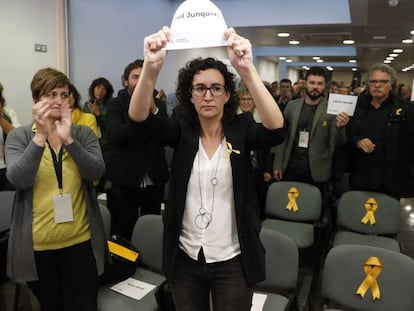 Marta Rovira, en la reunión de la ejecutiva nacional de ERC.