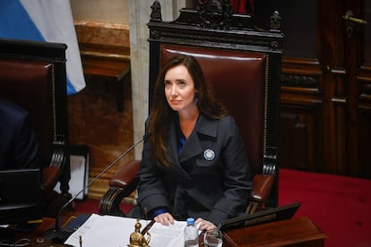 Victoria Villarruel en el Congreso Nacional en Buenos Aires, en 2024.