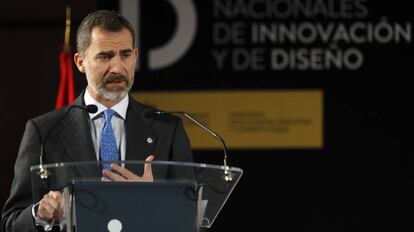 El Rey Felipe VI en la entrega de los Premios Nacionales de Innovación y de Diseño 2016.