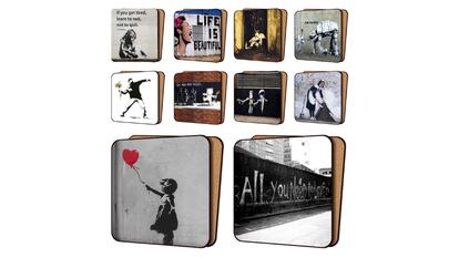 Set de 10 posavasos del artista Banksy
