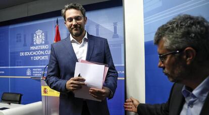 Màxim Huerta, tras anunciar su dimisión en el Ministerio de Cultura.