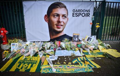 Homenaje en Nantes el pasado enero al futbolista Emiliano Sala.