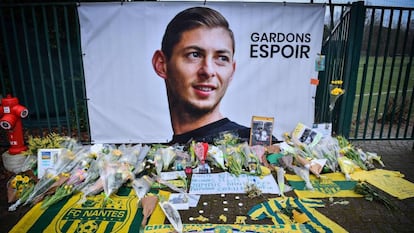 Homenaje en Nantes el pasado enero al futbolista Emiliano Sala.