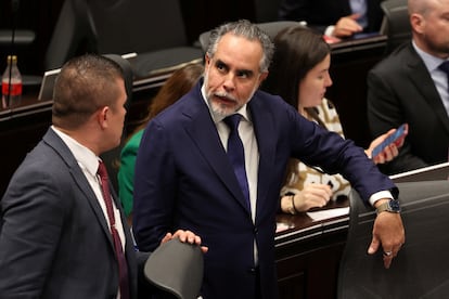 Armando Benedetti durante la sesin plenaria del Congreso, en Bogot, Colombia, el 25 de febrero de 2025.