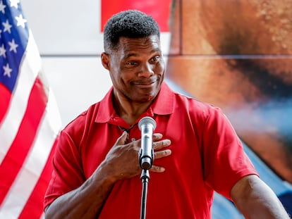 Hershel Walker, durante un acto de su campaña, el pasado mes de agosto.