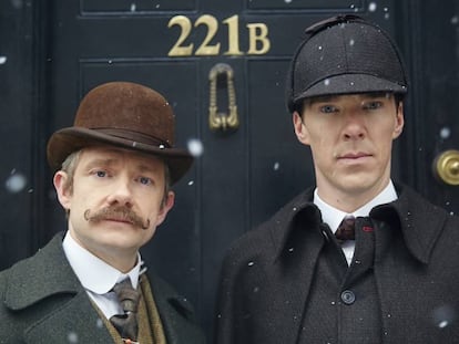 Martin Freeman i Benedict Cumberbatch, protagonistes de la sèrie sobre Sherlock Holmes.