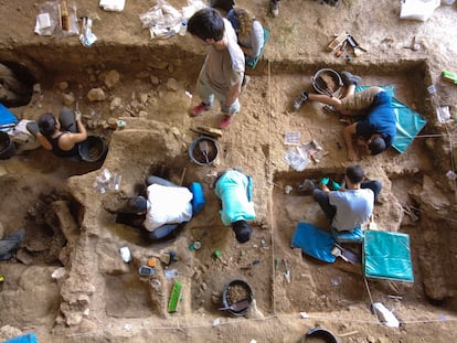 Excavaciones en el abrogo de La Malia (Guadalajara)