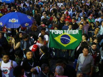 Protestas en R&iacute;o de Janeiro contra el presidente brasi&ntilde;o Michel Temer. 