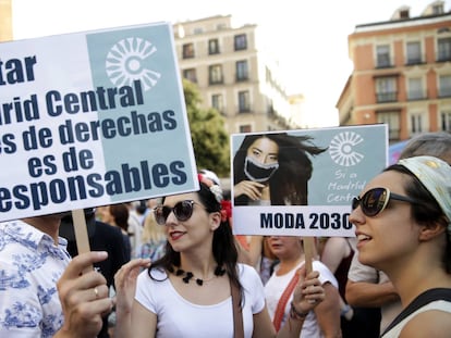 La manifestación en favor de Madrid Central, en imágenes