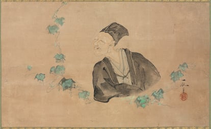 Retrato del poeta del siglo XV Matsuo Basho, considerado el mayor maestro japonés del poema haiku.