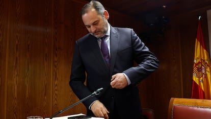 José Luis Ábalos, durante la comisión de investigación del 'caso Koldo', el 6 de mayo.