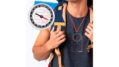 Brújula sobre fondo blanco.