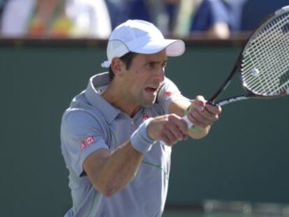 Novak Djokovic, durante su partido con Benneteau. 