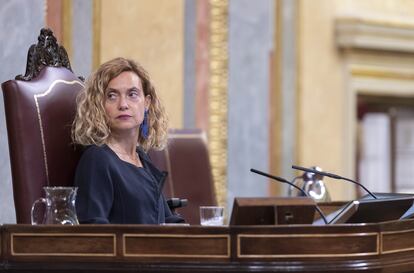 La presidenta del Congreso, Meritxell Batet, en una sesión plenaria del Congreso de los Diputados, el pasado 9 de junio.
