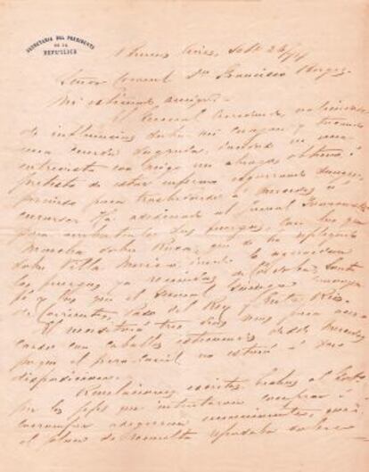 La carta que el presidente argentino escribió al abuelo de Borges.