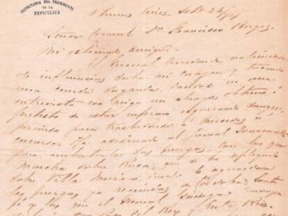 La carta que el presidente argentino escribió al abuelo de Borges.