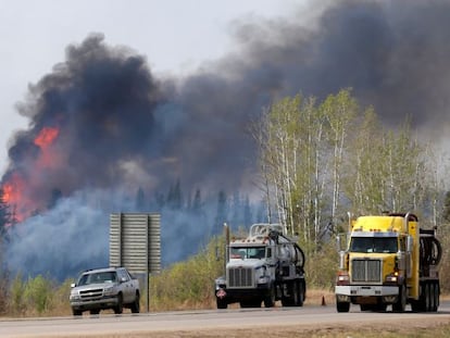 Imagen del incendio de Alberta.