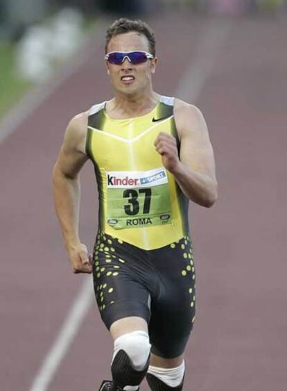 Pistorius, ayer durante la carrera.