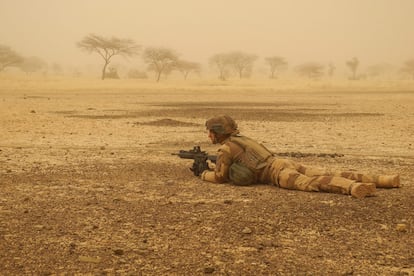 Un soldado francés de la Operación Barkhane, en la región maliense de Gourma, el 26 de marzo de 2019.