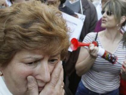 Manifestación de afectados por las participaciones preferentes el pasado marzo.