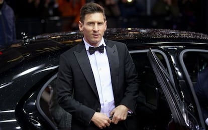 Leo Messi a su llegada a la gala del Bal&oacute;n de Oro. 