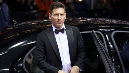 Leo Messi a sua chegada à gala da Bola de Ouro.