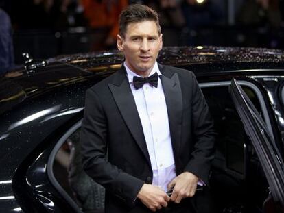 Leo Messi a sua chegada à gala da Bola de Ouro.