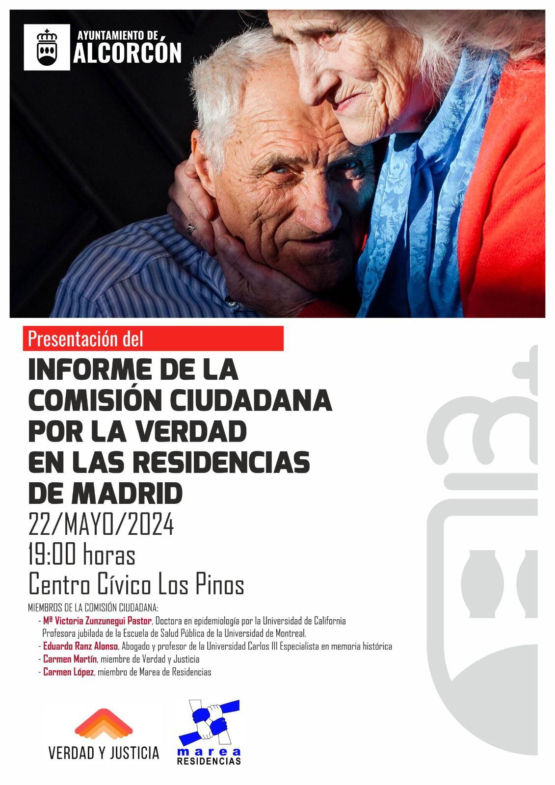 Cartel del evento cancelado en Alcorcón sobre los sucesos en residencia de 2020.