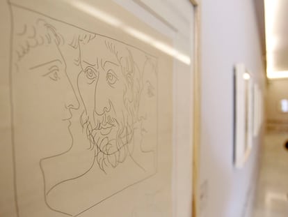 Grabado de Picasso para 'Las Metamorfosis' de Ovidio expuesto en Málaga.