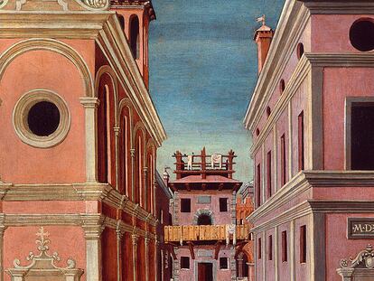 <i>Vista de una ciudad</i> (1520), atribuido a G. de Cotignola.