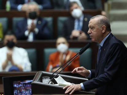 Erdogan, en el Parlamento de Ankara el 12 de enero.