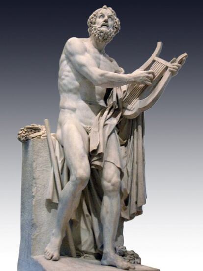 Homero, según Philippe-Laurent Roland. Museo del Louvre de París .