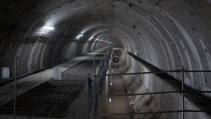 Túnel de la futura estación de Plaça de Maragall de la L9 del Metro.