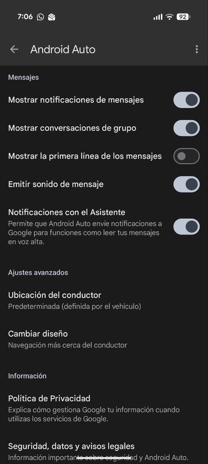 Mensajes en Android Auto