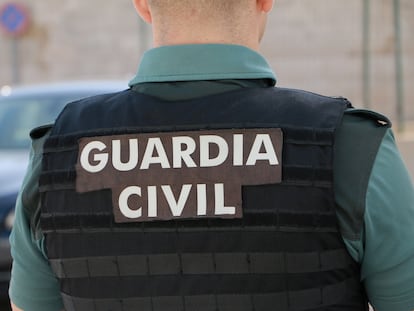 Un agente de la Guardia Civil de espaldas, este lunes.