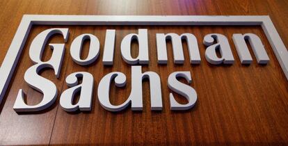 Logo de Golman Sachs en la Bolsa de Nueva York. 