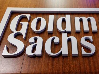 Logo de Golman Sachs en la Bolsa de Nueva York. 