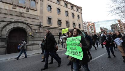 Protesta dels sindicats de presons, aquest diumenge.