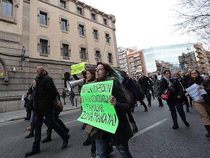 Protesta dels sindicats de presons, aquest diumenge.