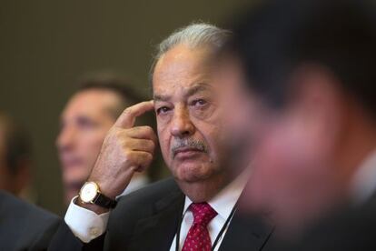 Carlos Slim, en Querétaro (México) el pasado domingo.