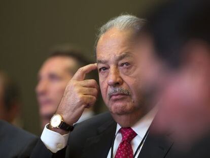 Carlos Slim, en Querétaro (México) el pasado domingo.