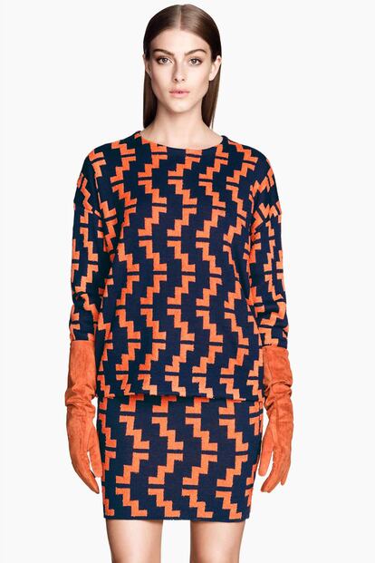  

	Estampado geométrico
	

	
	Jersey de H&M (39,99 euros). Puedes llevarlo a juego con la falda, los coordinados siguen siendo tendencia.