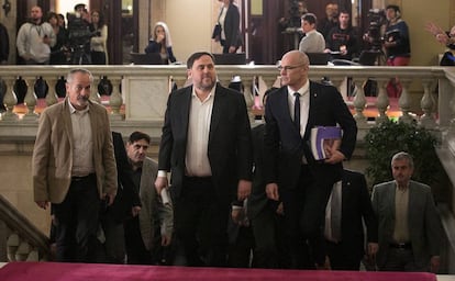 Junqueras llega al Parlament de Catalunya, el pasado 28 de enero.